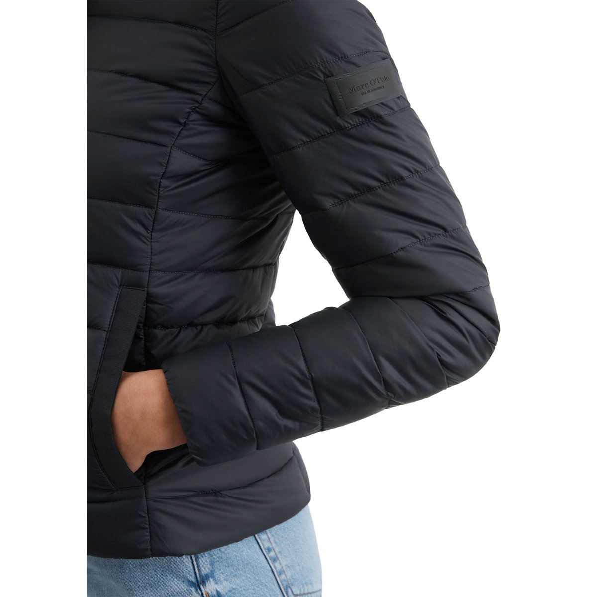 Veste matelassée légère fitted avec des matériaux recyclés bleu foncé, MARC O'POLO