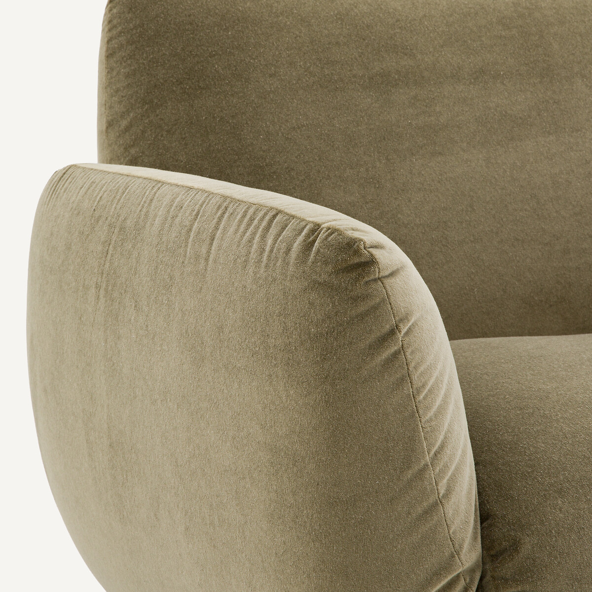 Fauteuil en velours de lin, SPOGANO tilleul, AM.PM