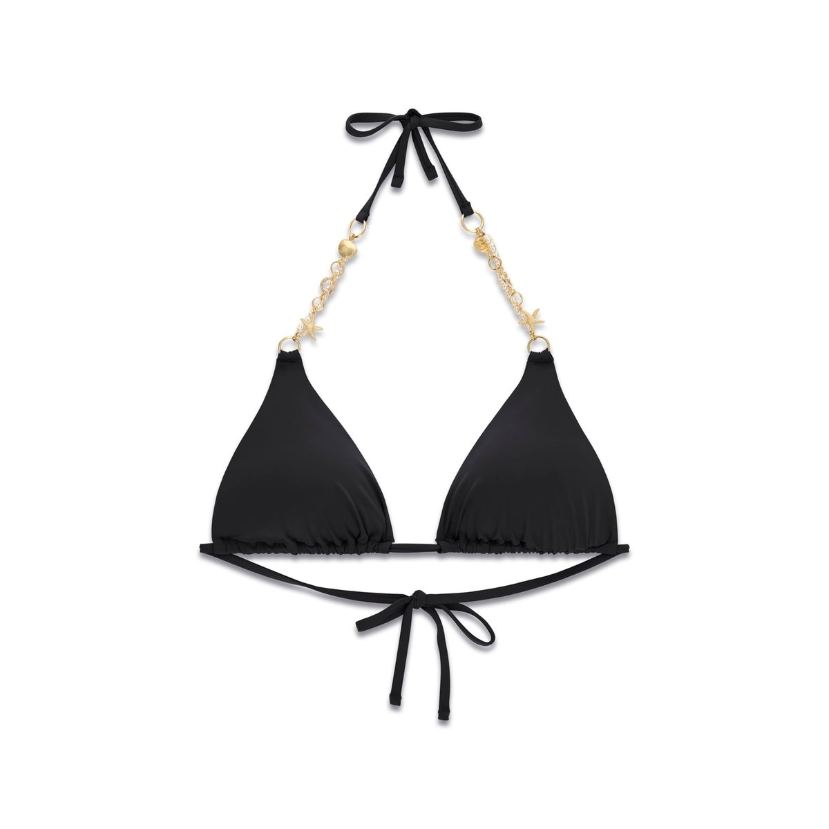 Haut De Bikini Triangle Chaîne noir, GUESS