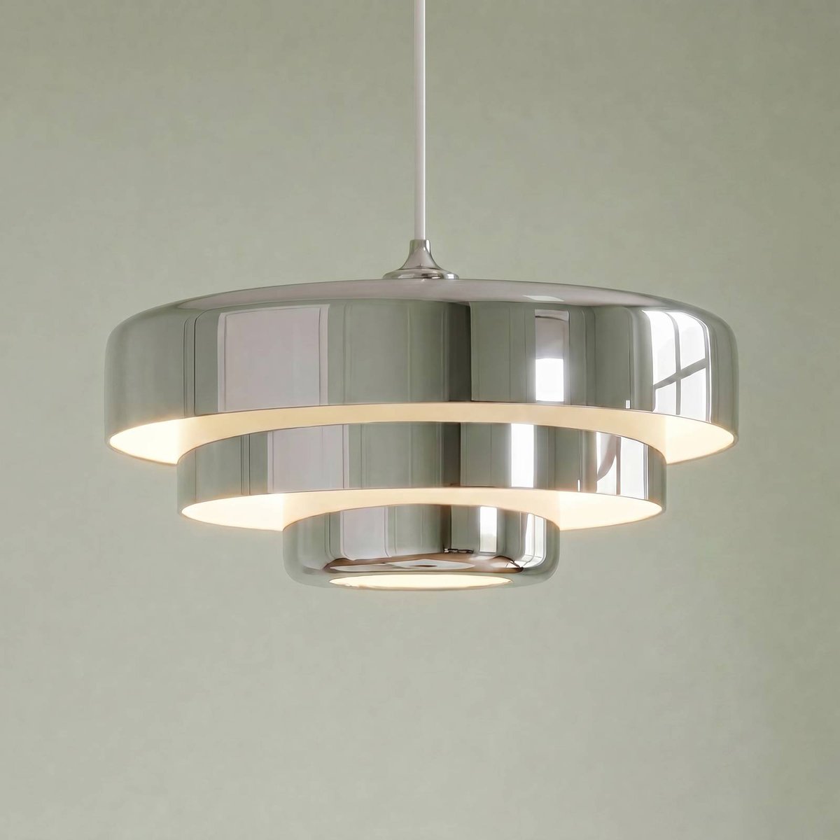 Suspension en métal design, Tivra chromé, LINDBY