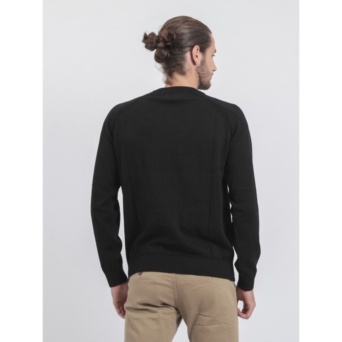 Pull Col Rond Pur Coton Loctudy noir, RITCHIE