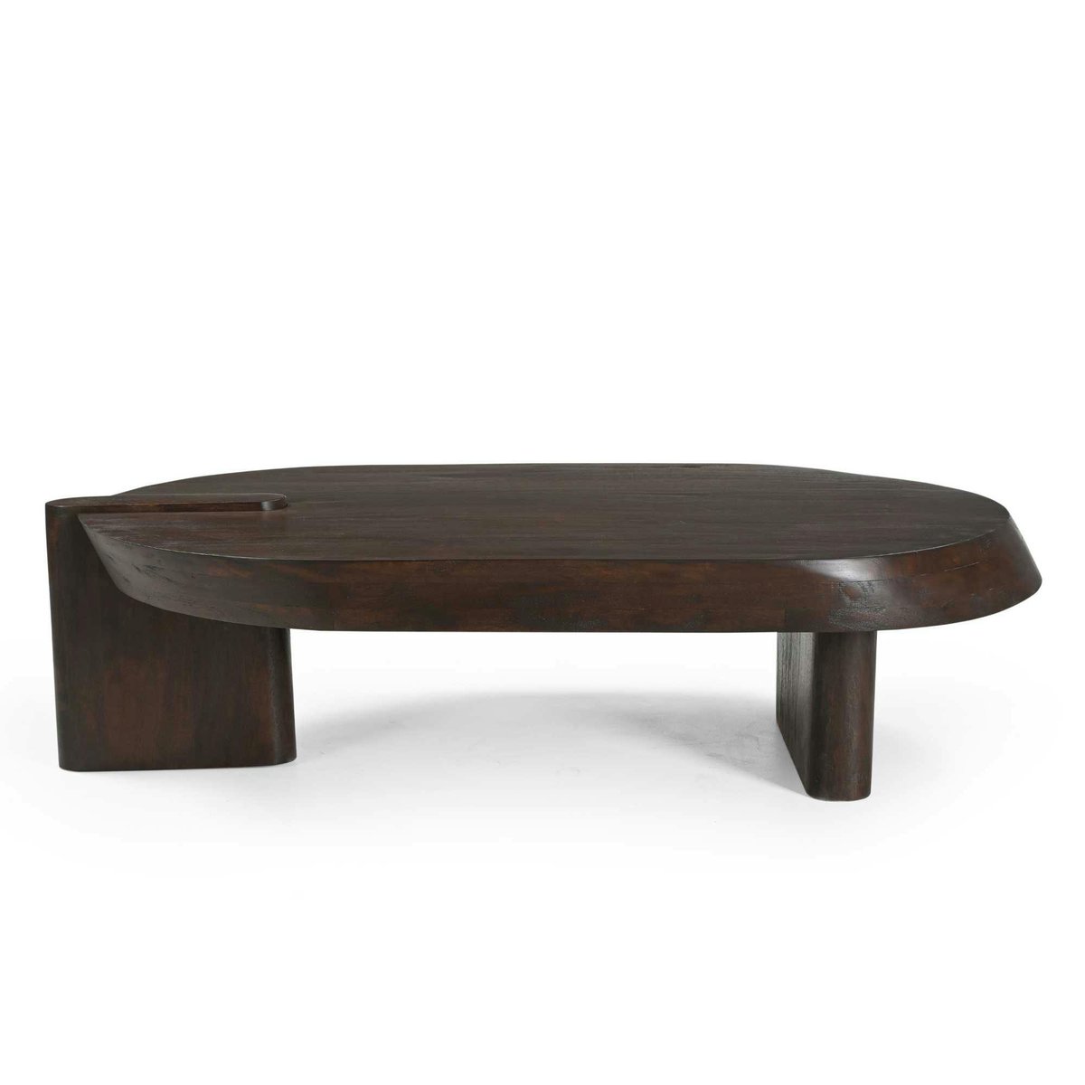 Table basse en bois foncé 2 pieds larges ALMA marron, PIER IMPORT