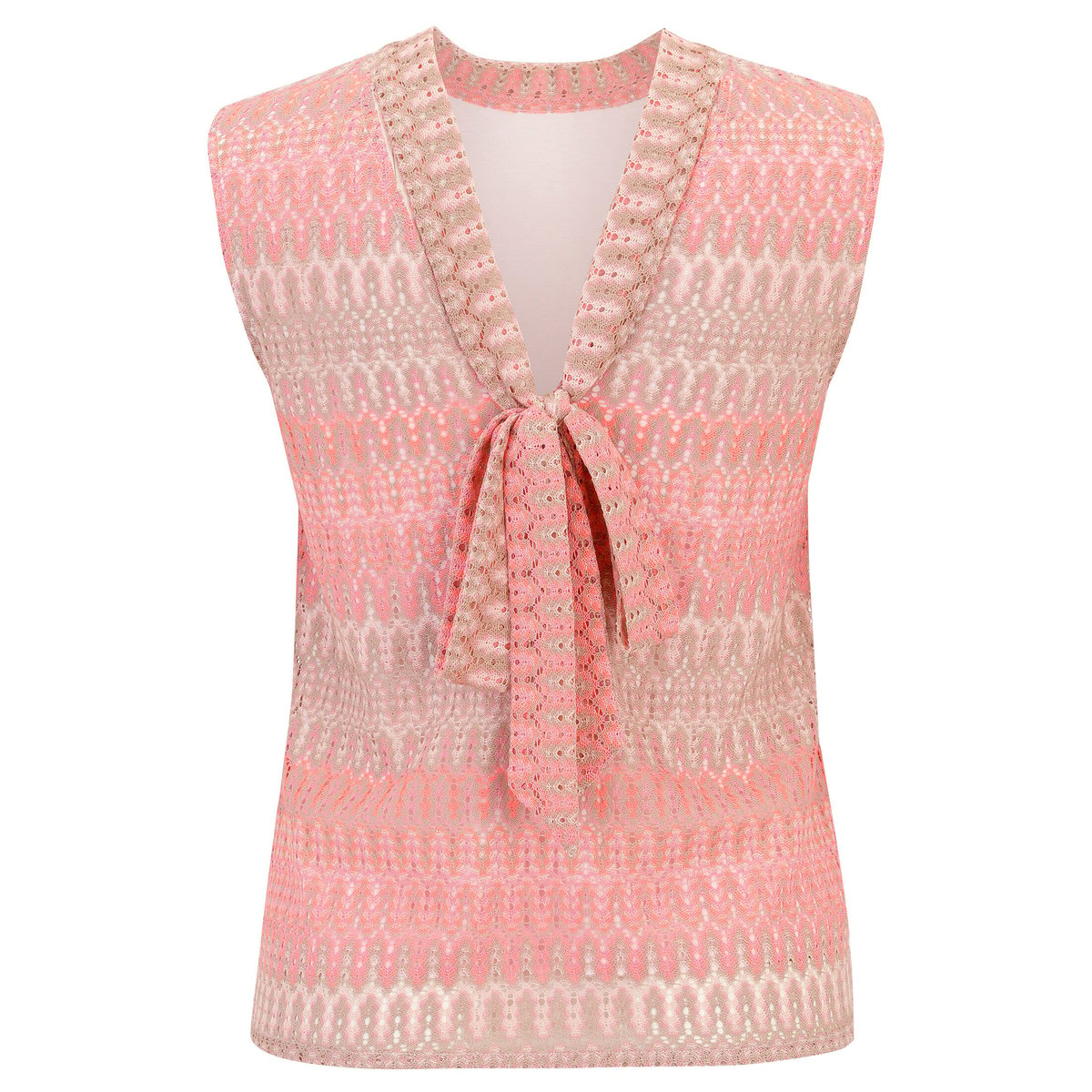 Haut façon blouse sans manches rose/taupe, CARTOON