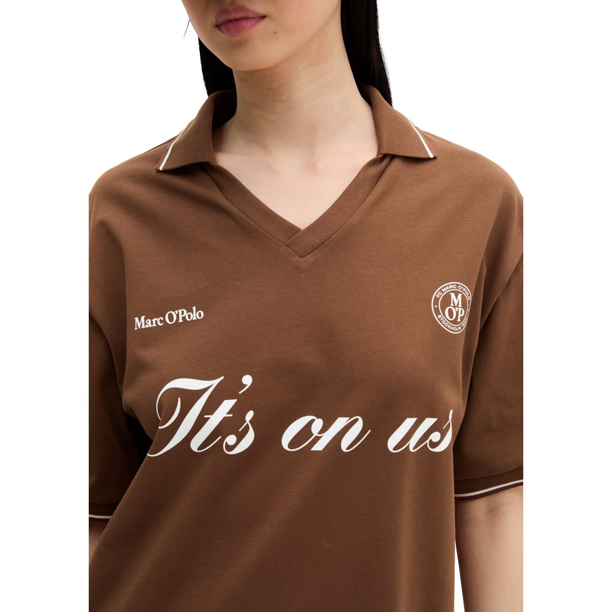 Maillot de football MOP Club '67 Dress en jersey lourd marron foncé, MARC O'POLO