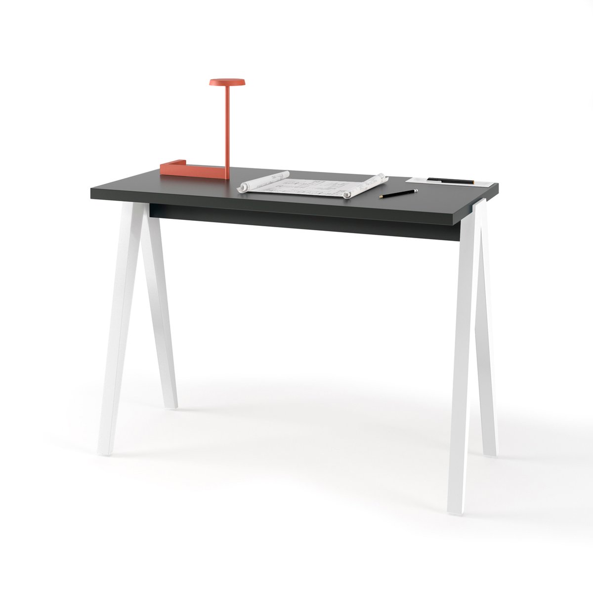 Bureau en placard et hêtre cérusée, COLMAR graphite-blanc, HERDASA