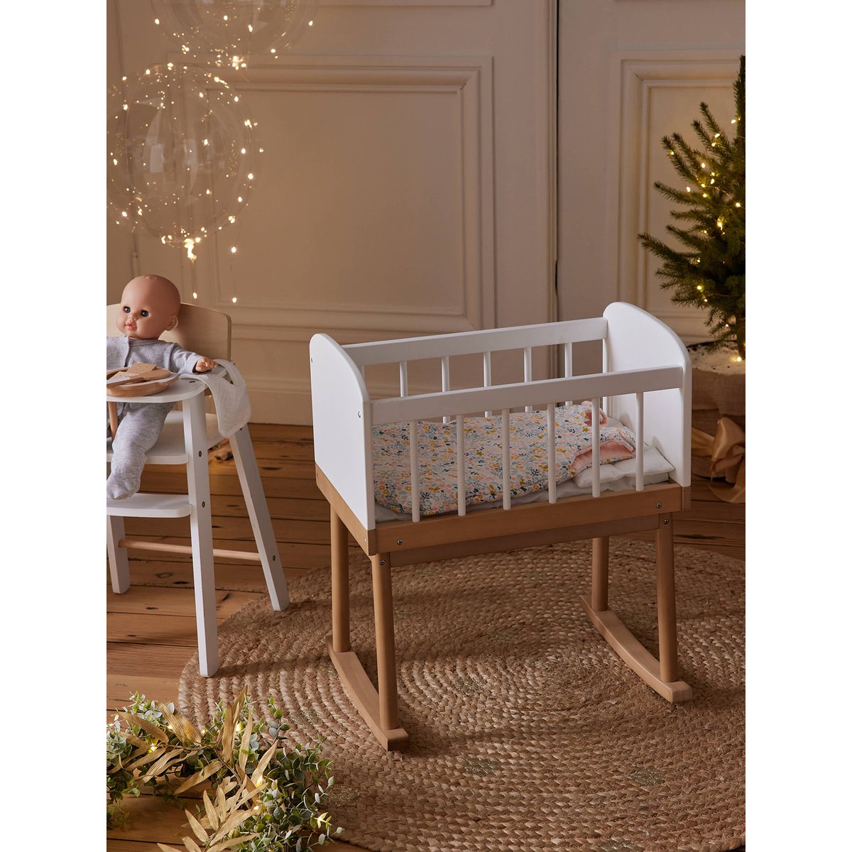 Lit berceau pour poupon en bois FSC® blanc, VERTBAUDET
