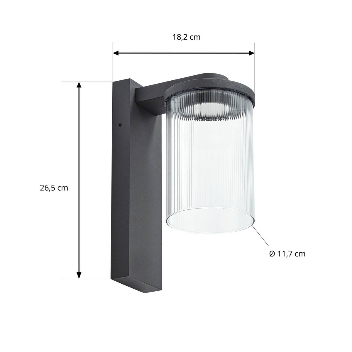 Applique extérieure en aluminium moderneLED anthracite, transparent, LUCANDE