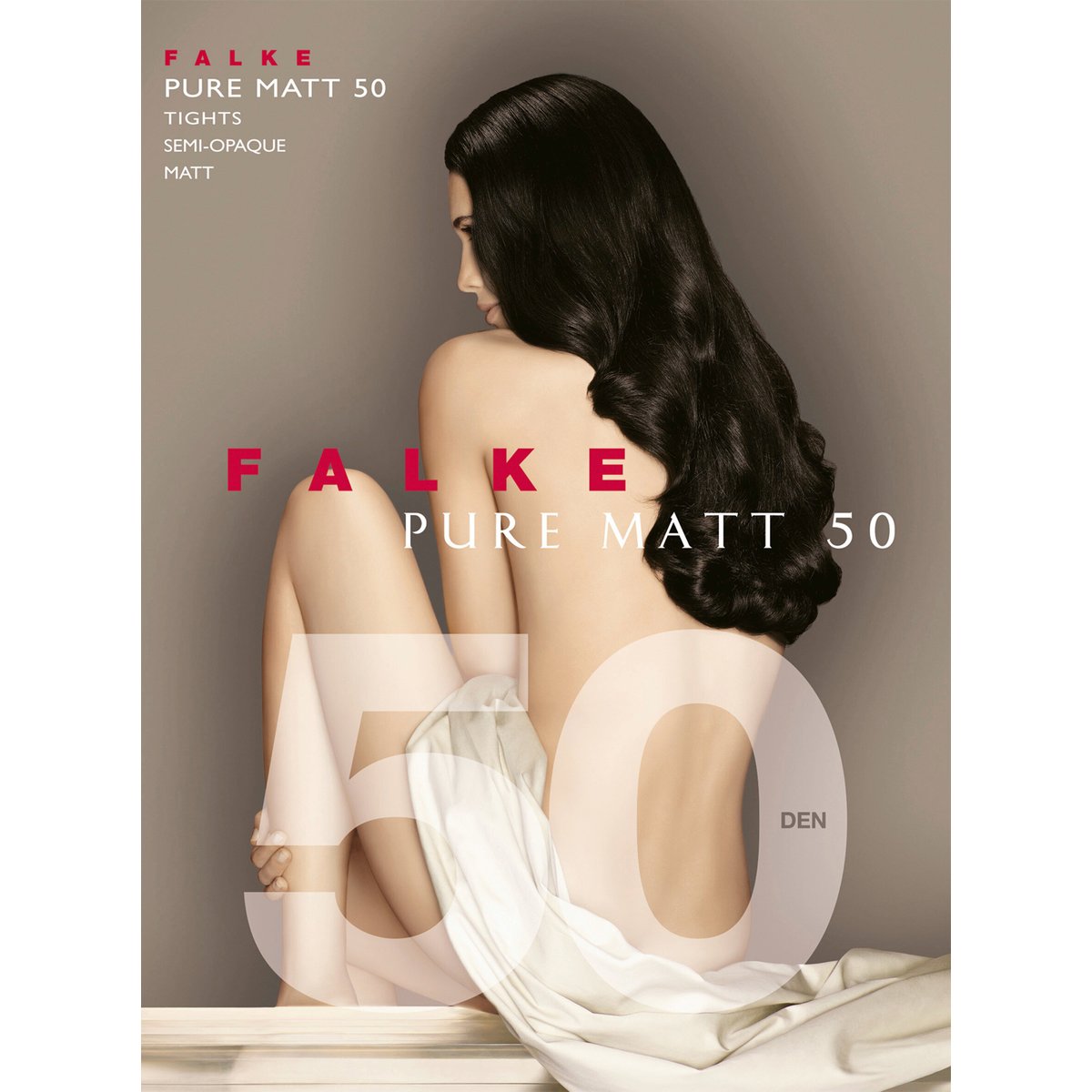 Collant Pure Matt 50 Semi-opaque bleu, FALKE