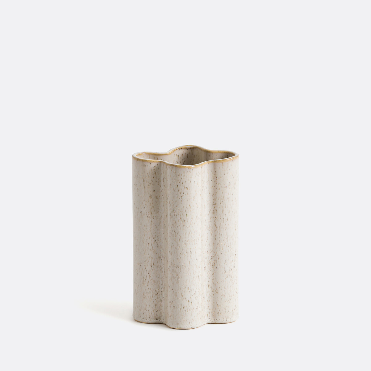 Jarrón de trébol de cerámica, al. 19,5 cm, Diaki marrón grisáceo, LA REDOUTE INTERIEURS