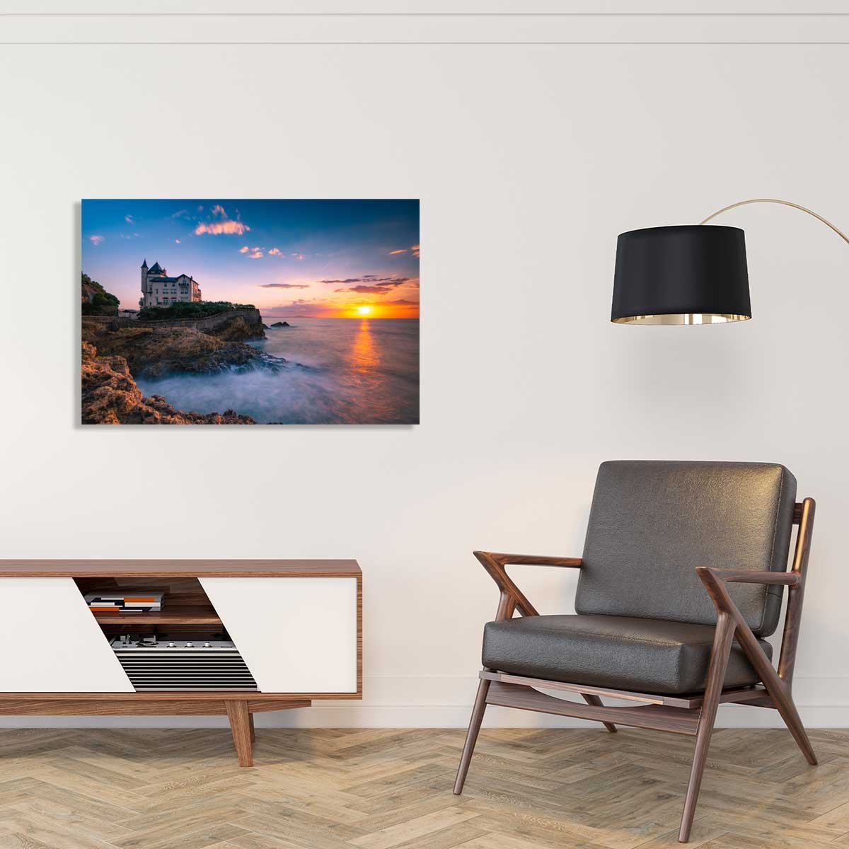 Tableau paysage mer souvenir de biarritz tableau alu dibond, HEXOA