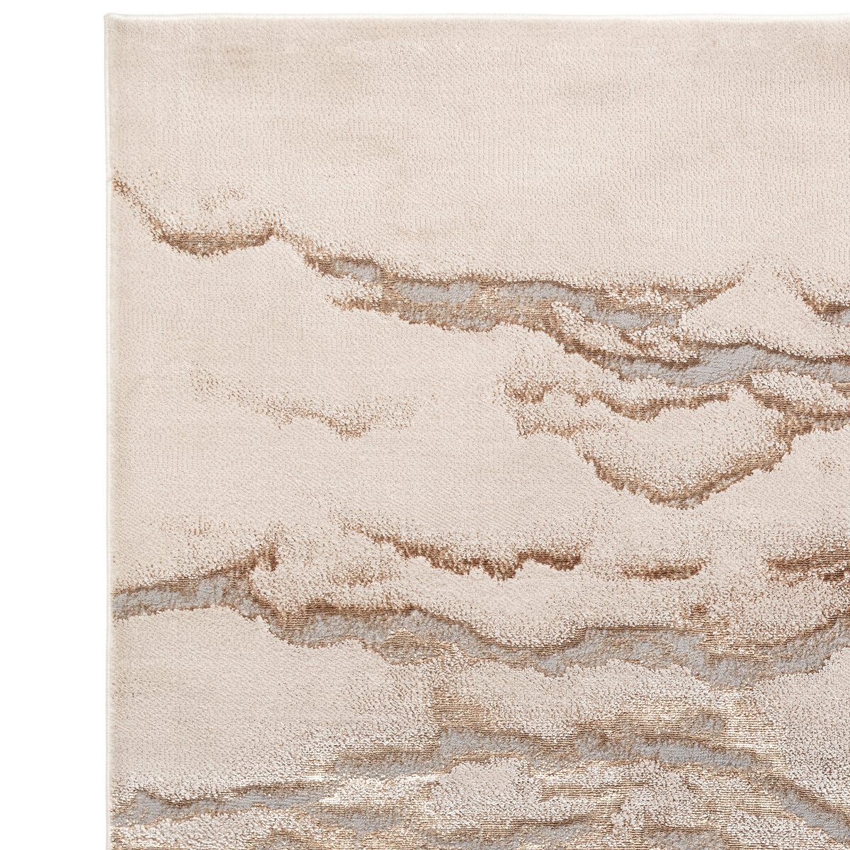 Distressed Linear Metallic Runner Rug champagne, SO'HOME
