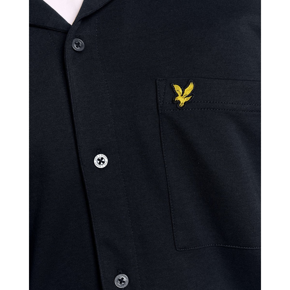 Chemise manches courtes col revers bleu foncé marine, LYLE & SCOTT