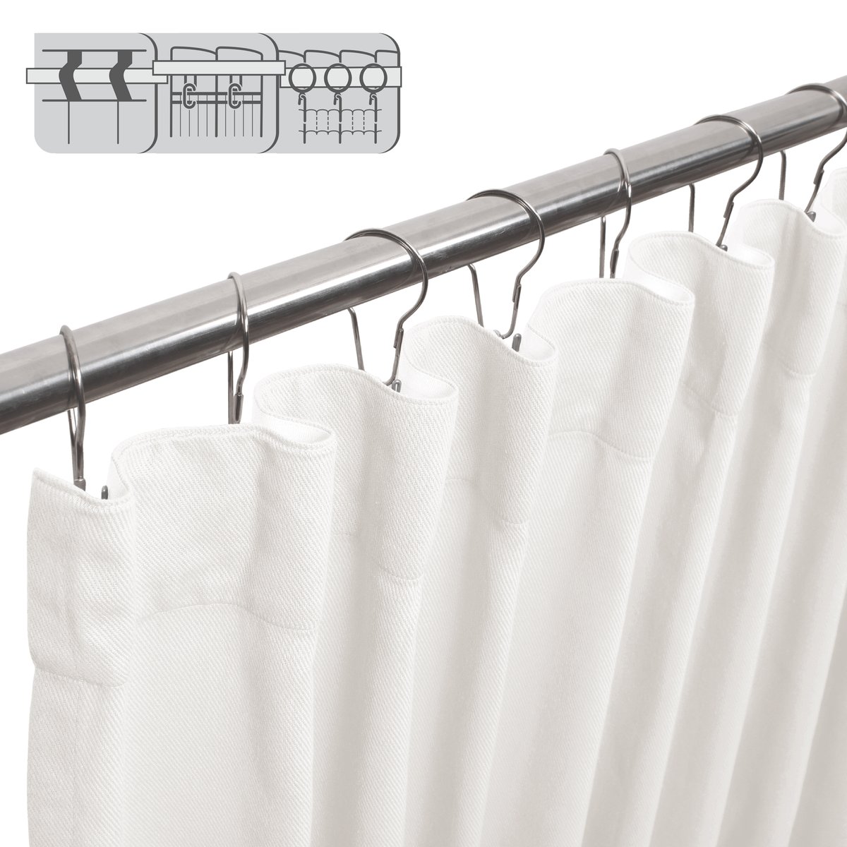 Rideau tamisant en coton, KALPE blanc, INSPIRE