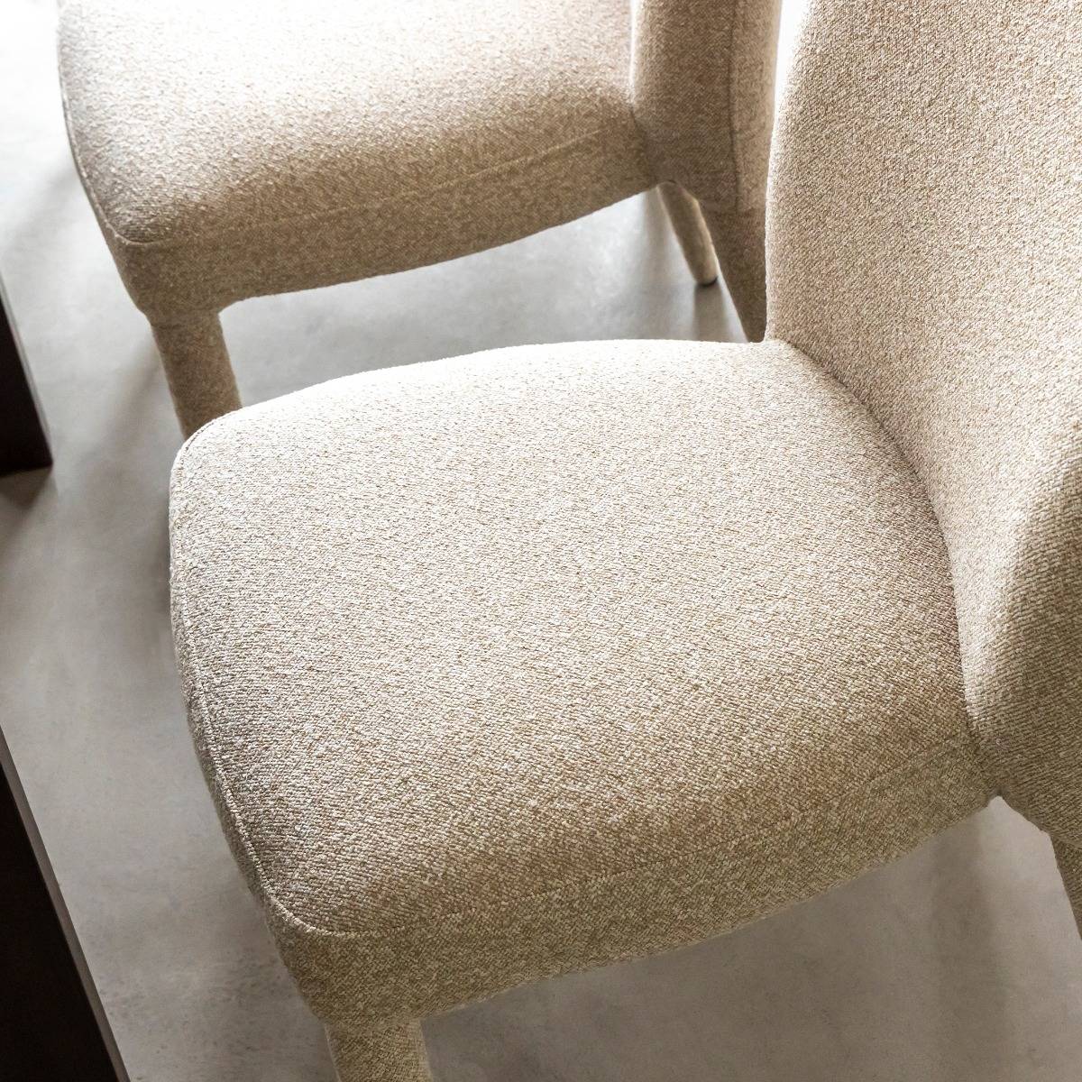 Lot de 2 chaises en tissu et métal DORIS beige, MADE IN MEUBLES 