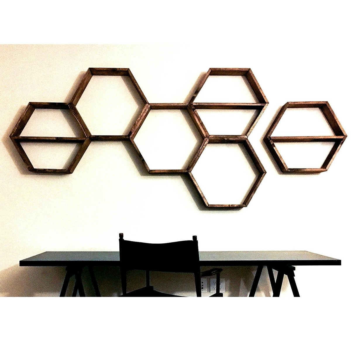 Étagère murale décorative - forme hexagonale, lot de 6 AVIALA bois naturel, PIER IMPORT
