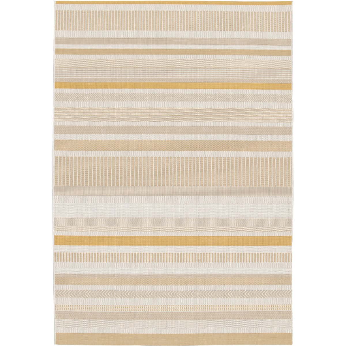 Tapis extérieur intérieur moderne lignes   SUNSHINE STRAT jaune, beige, THE DECO FACTORY