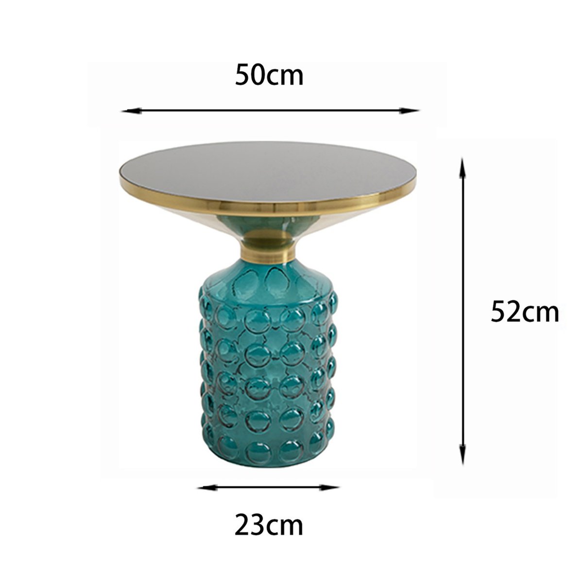 Table d'appoint en verre bullé, LOLA gris, KARE DESIGN