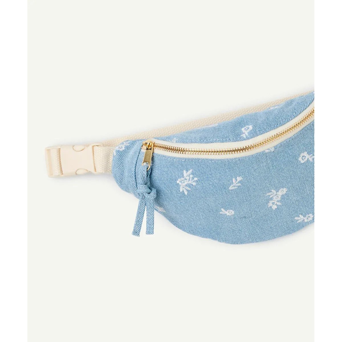 Embroidered Bum Bag denim blue , TAPE A L'OEIL