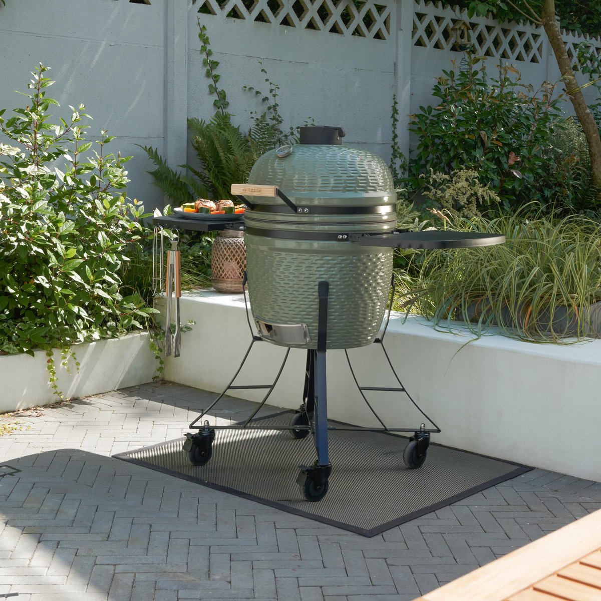 Barbecue en céramique, KAMADO vert, noir, NATERIAL
