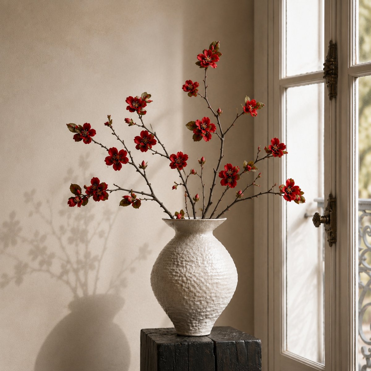 Tige de cerisier artificielle H75 rouge, SIA