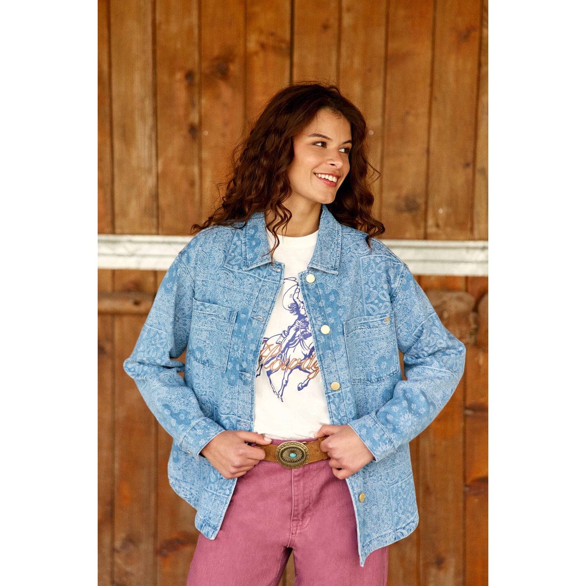 Veste col chemise imprimé jacquard VITALO 47-bandana, LA PETITE ETOILE