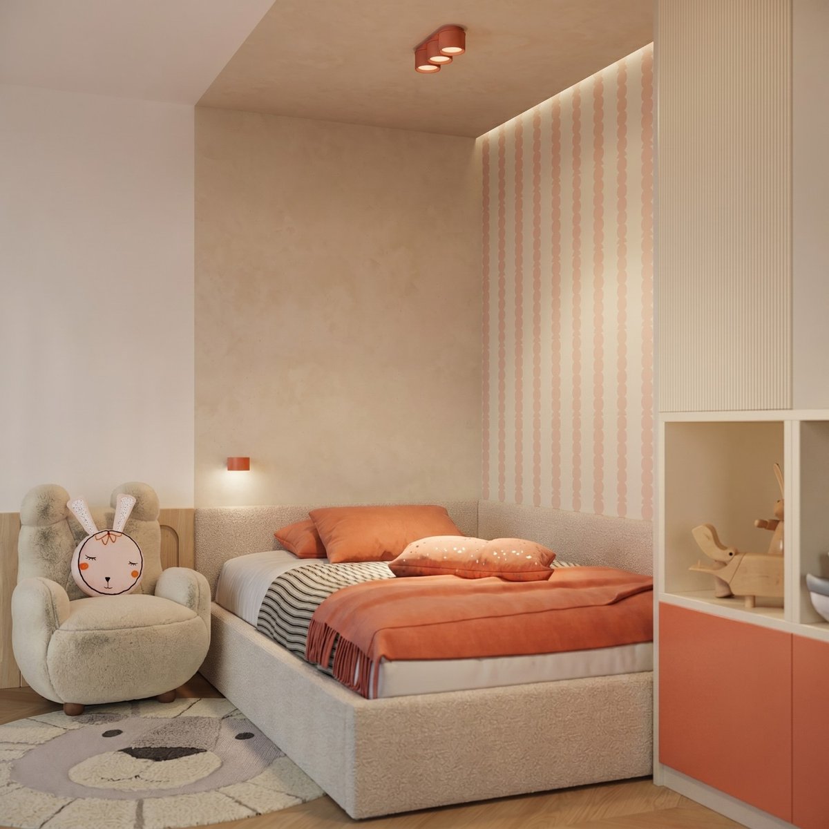 Plafonnier Aluminium Ocre Rouge Gx53 3 MODO ocre rouge, EDEN