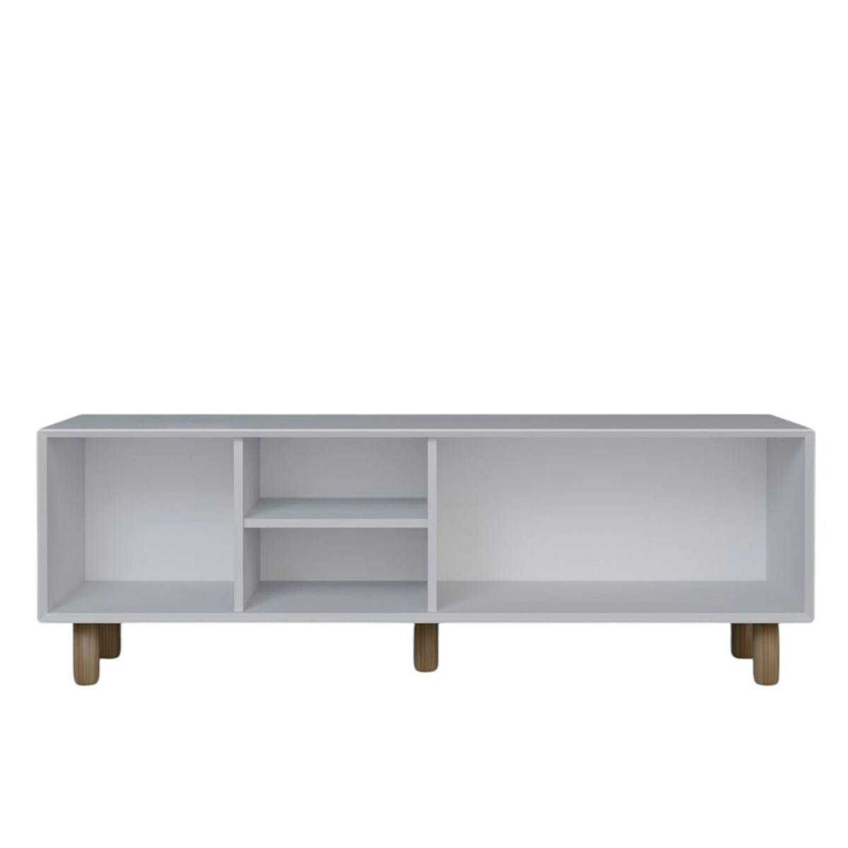 Meuble TV 3 portes - 2 niches VAREN blanc, PIER IMPORT
