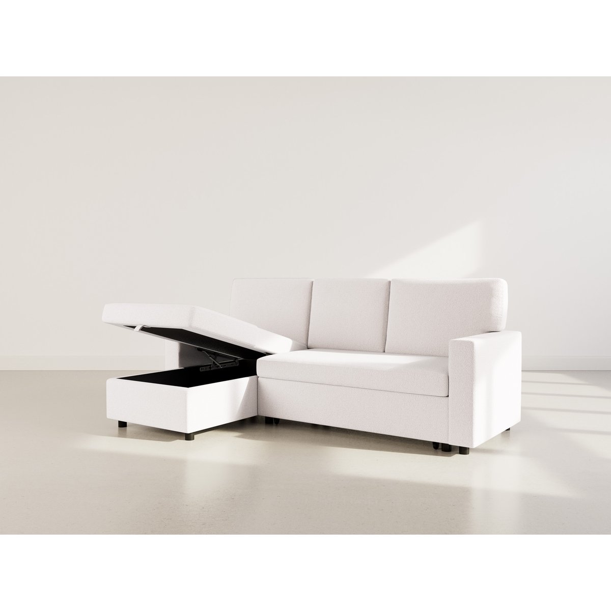 Canapé d’angle réversible convertible, MEIYA beige, BEST MOBILIER