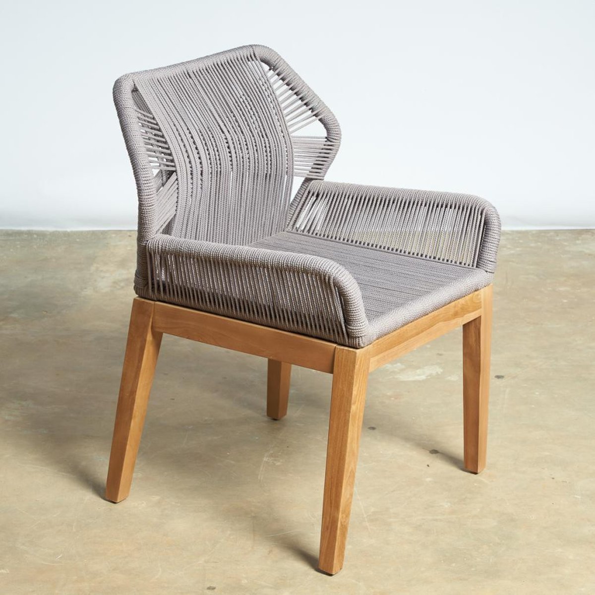 Chaise jardin en teck et corde Vera gris, WANDA COLLECTION