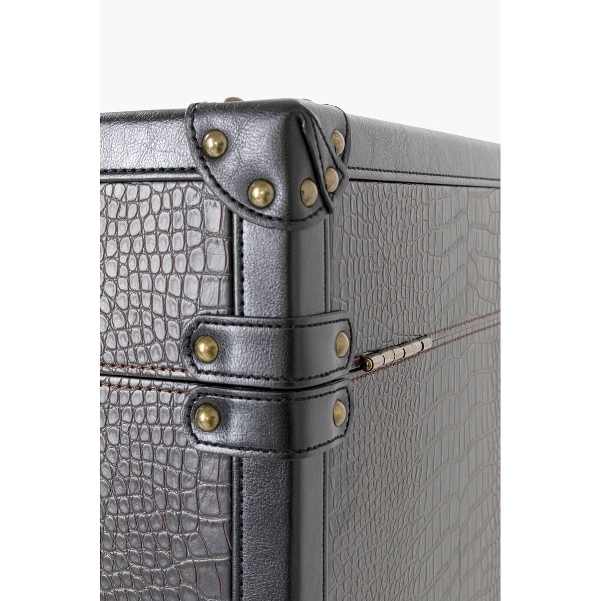 Malle-armoire en simili croco, GLOBETROTTER marron, KARE DESIGN