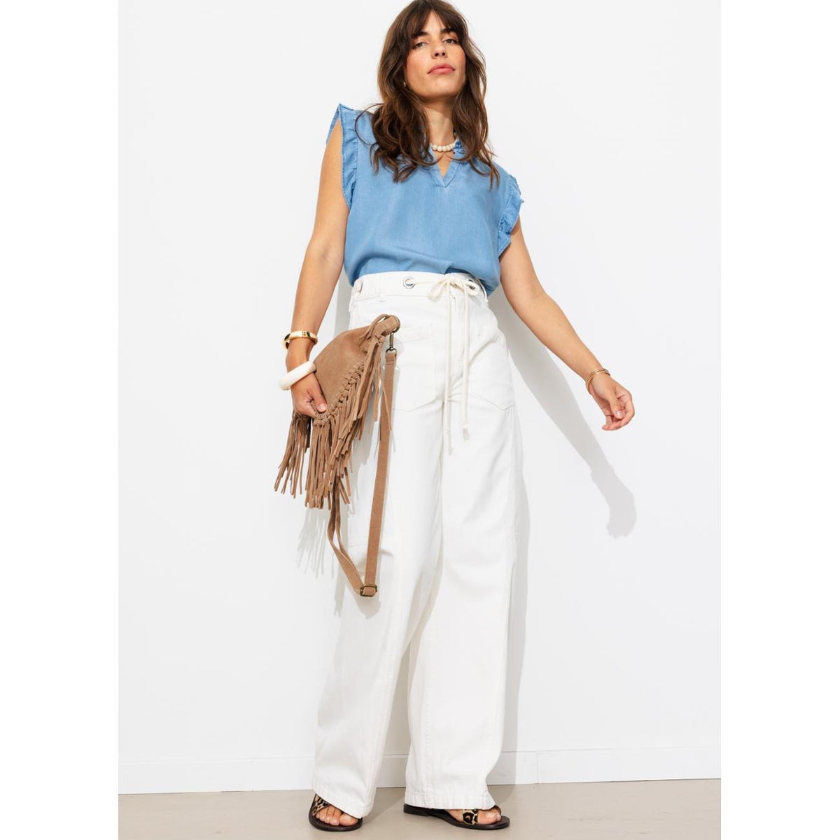 Blouse en lyocell jean moyen, PROMOD