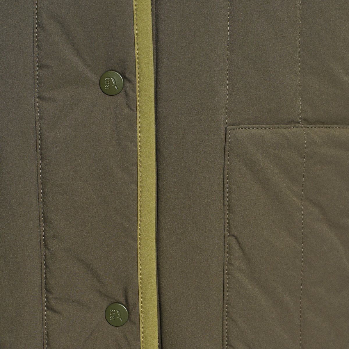Veste matelassée coupe trapèze déperlante REPREVE vert olive foncé, AIGLE