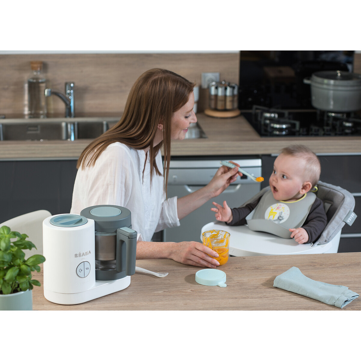 Babycook Néo Robot Bébé Cuiseur 6 en 1 gris/blanc, BEABA