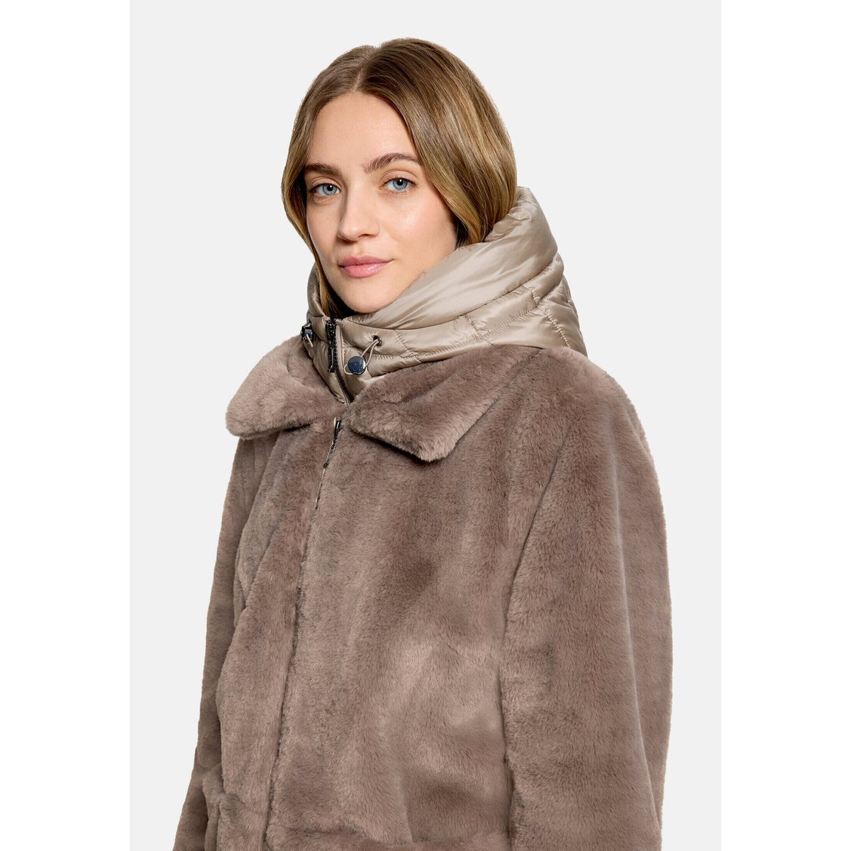 Veste en peluche avec partie veste sans manches amovible gris foncé, AMBER & JUNE