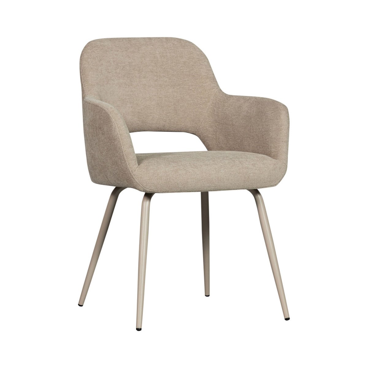Lot de 2 fauteuils de table en tissu- JENNY beige, WOOOD