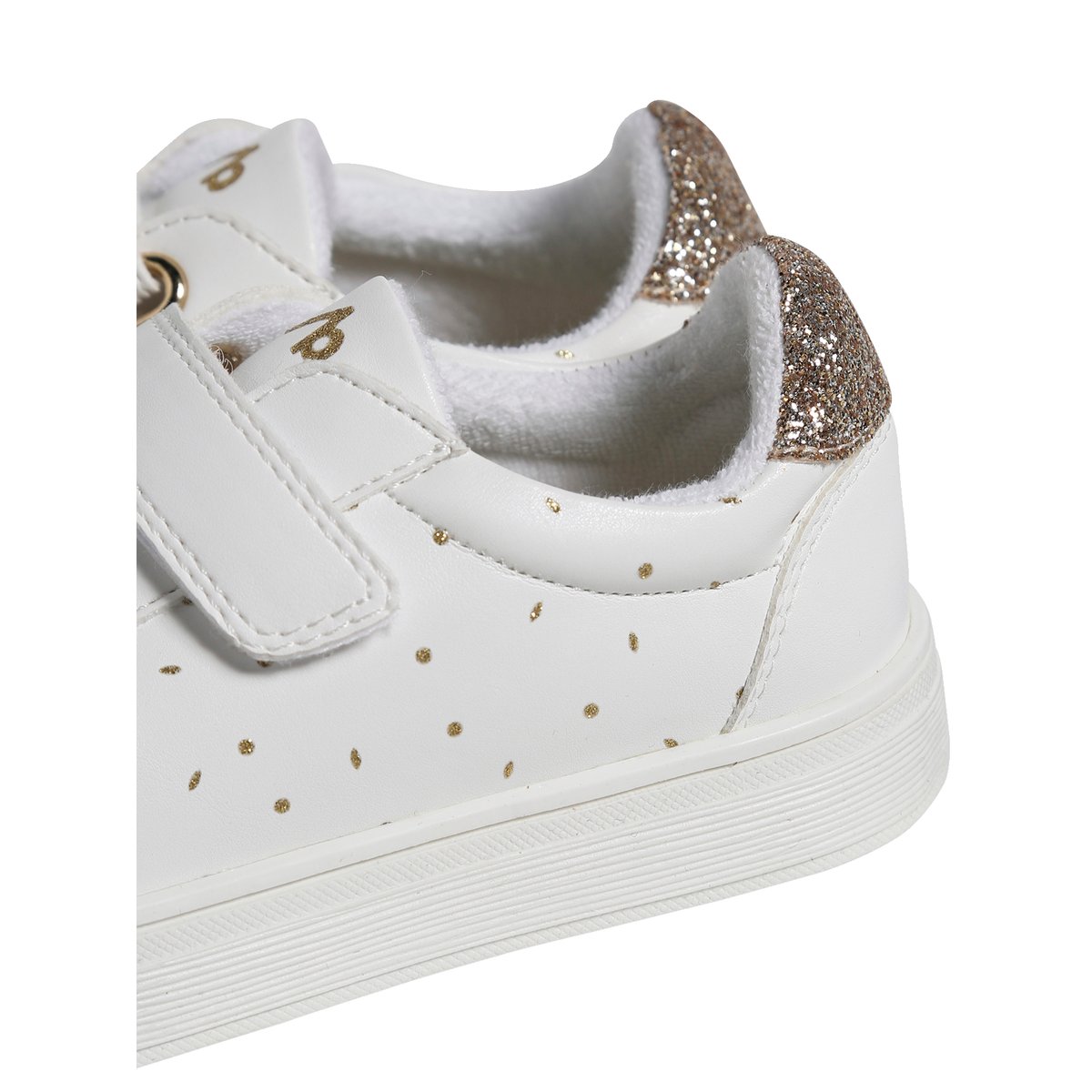 Baskets synthétique à scratchs ou lacets blanc imprimé, VERTBAUDET