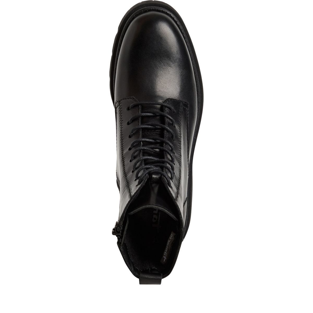 Bottine en cuir noir, TAMARIS