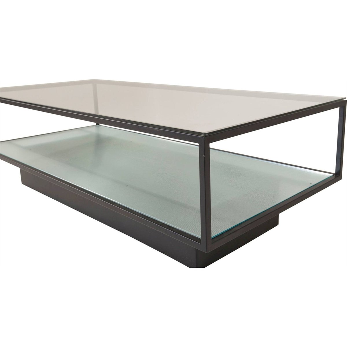 Table basse en verre et métal POSTLED noir et verre transparent, RECOLLECTION
