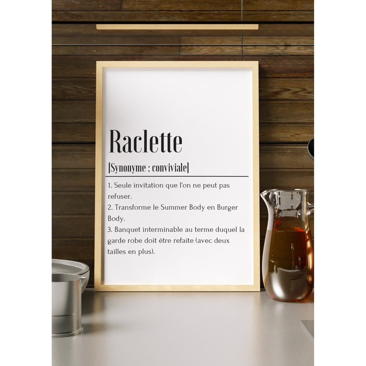 Affiche Définition Raclette blanc, L'AFFICHERIE