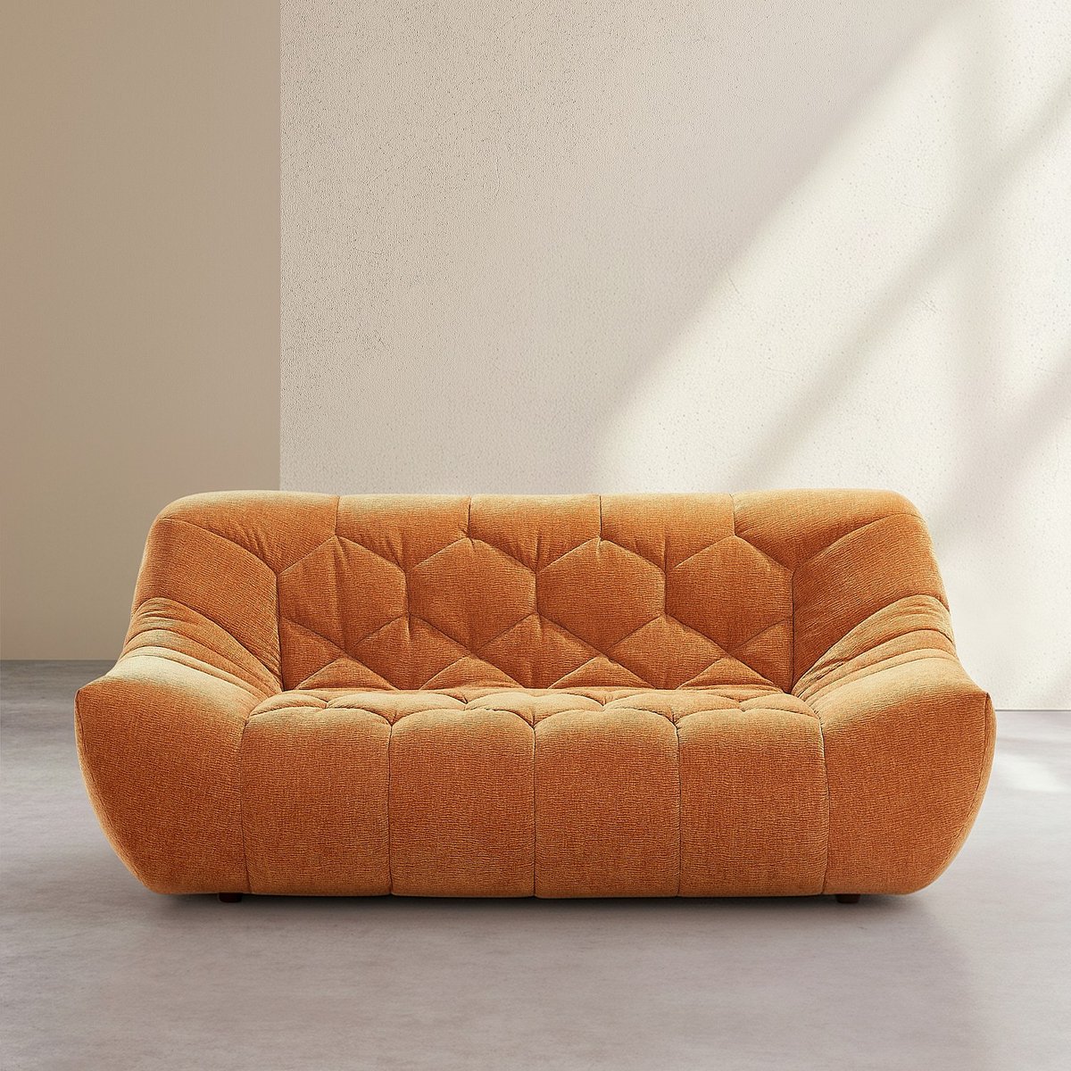Canapé fixe tissu MELFI terracotta, HABITAT