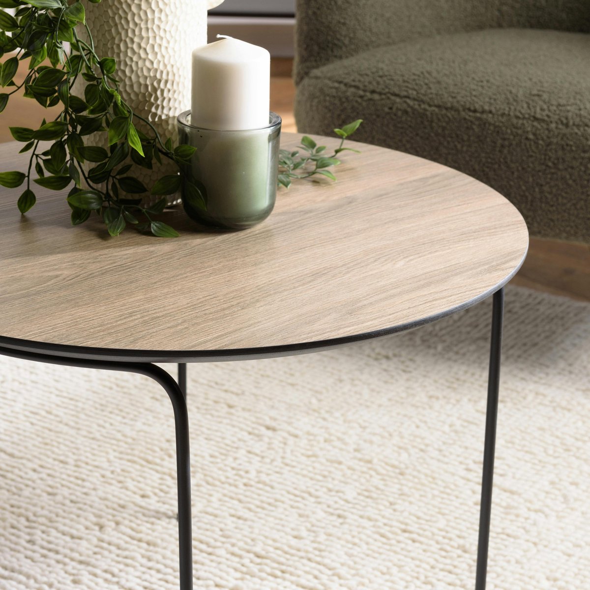Table de salon ronde couleur bois LANDAISE bois naturel, PIER IMPORT