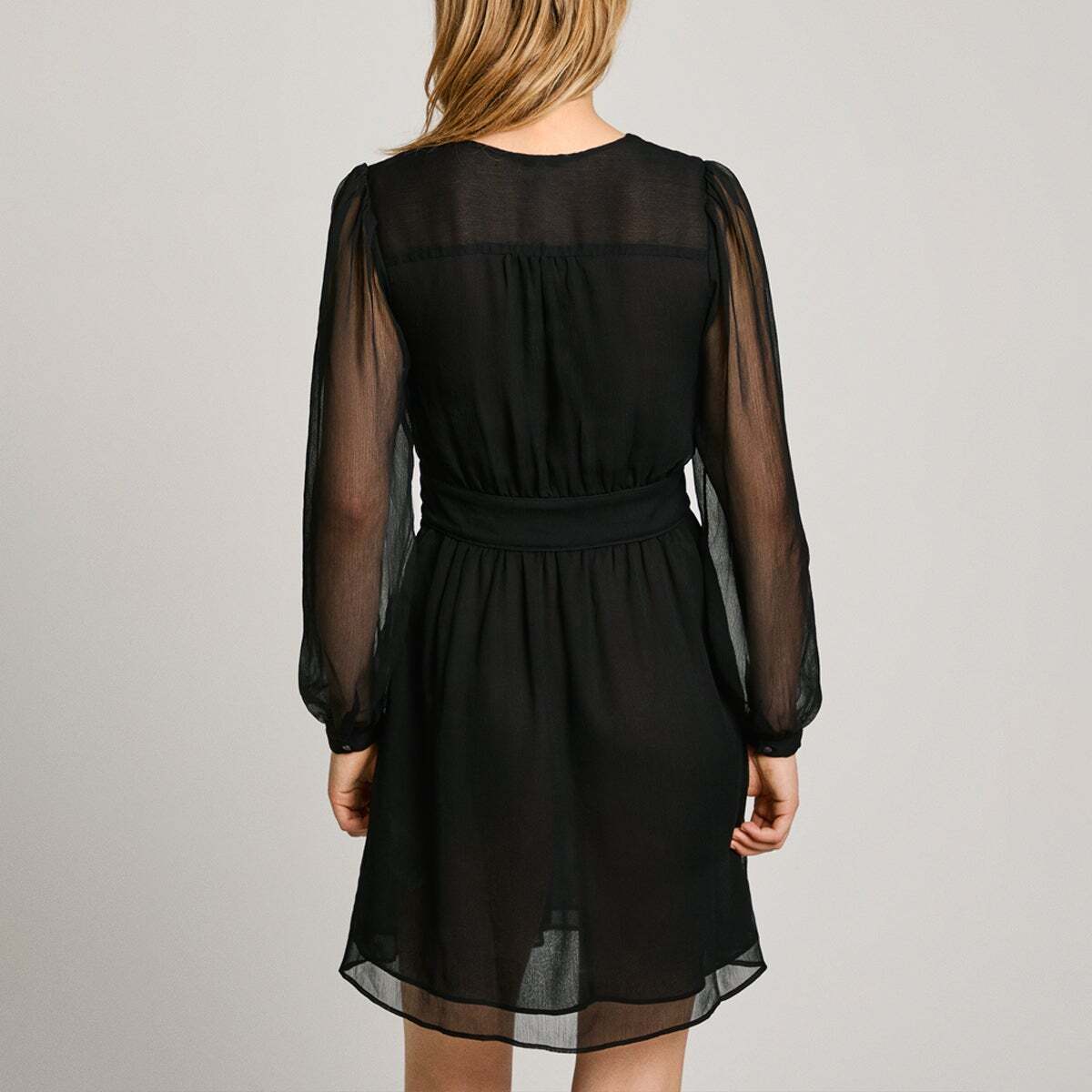 Robe Courte À Col V noir, PEPE JEANS