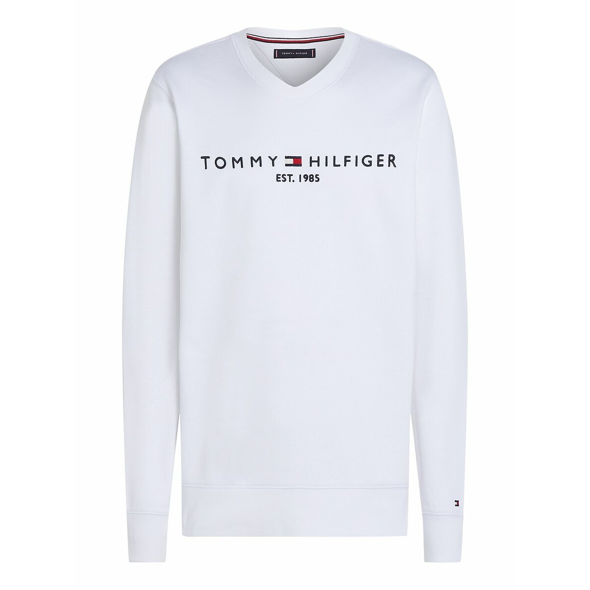 Sweater met ronde hals Tommy Logo wit, TOMMY HILFIGER