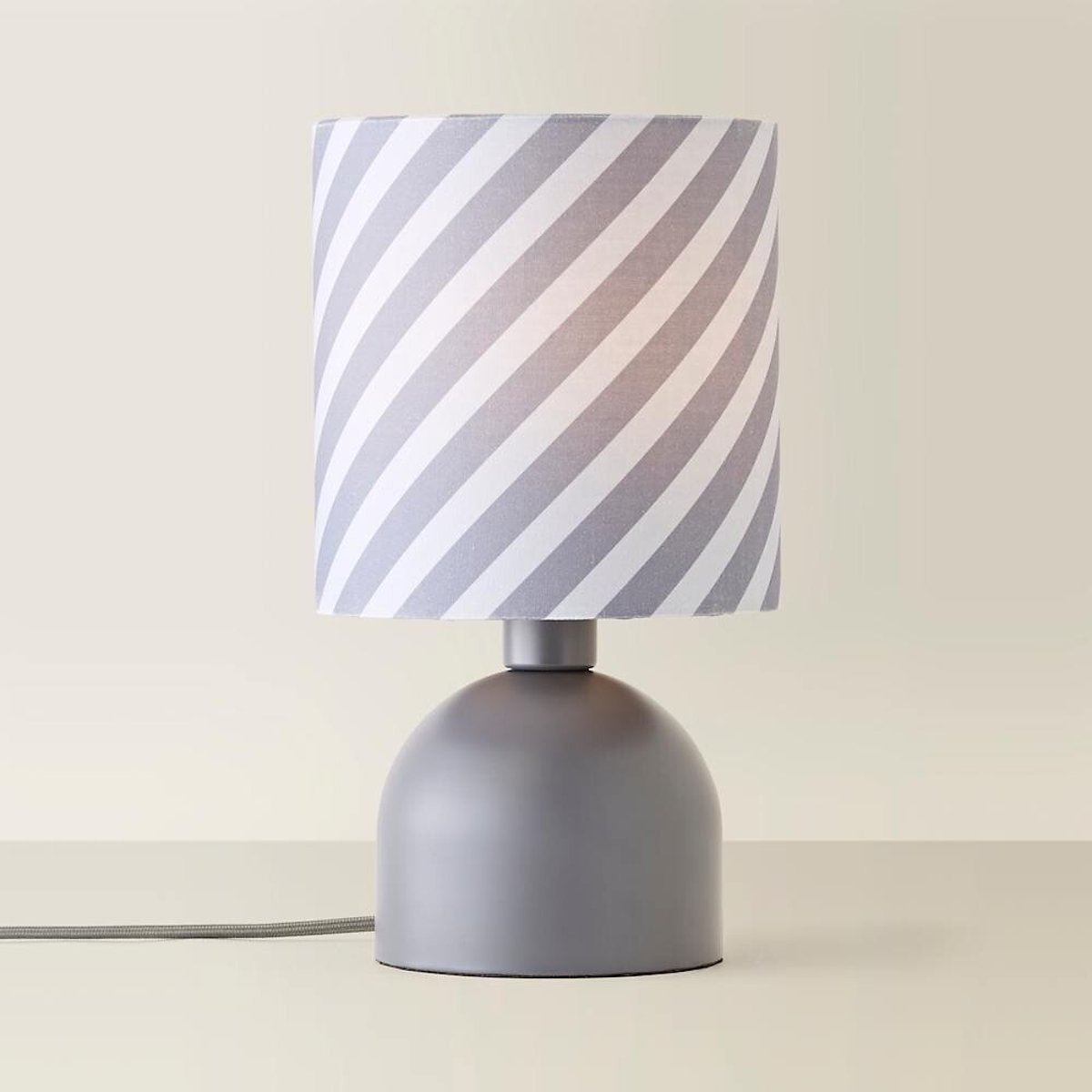 Meghan Table Lamp with Striped Shade in Teal teal, SO'HOME