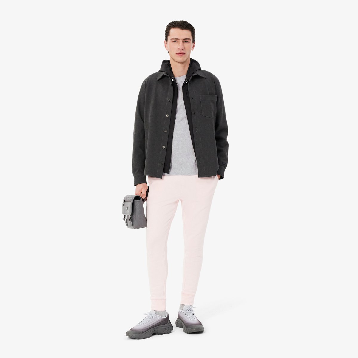 T-shirt coton gris-cca, LACOSTE