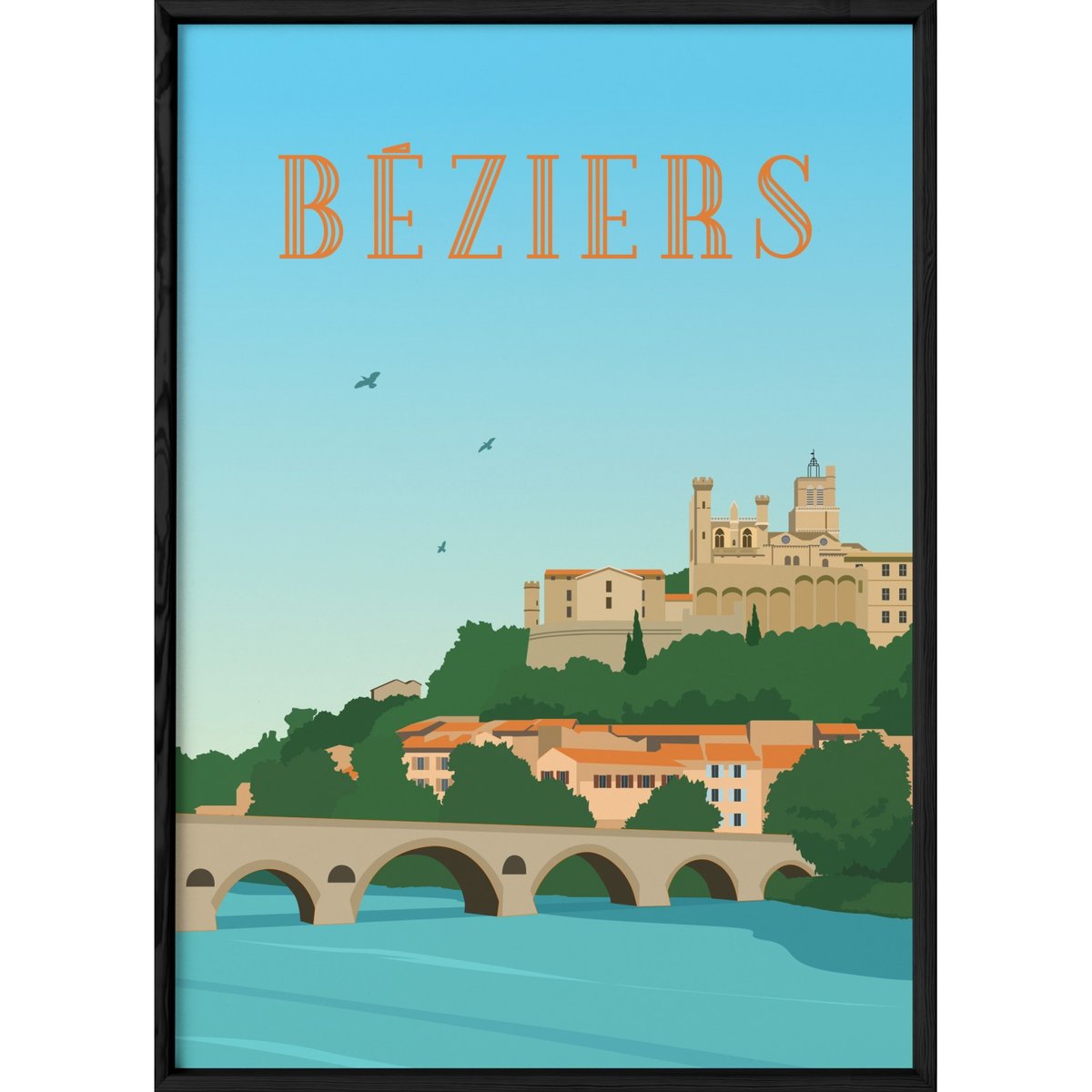 Affiche ville Béziers blanc, L'AFFICHERIE
