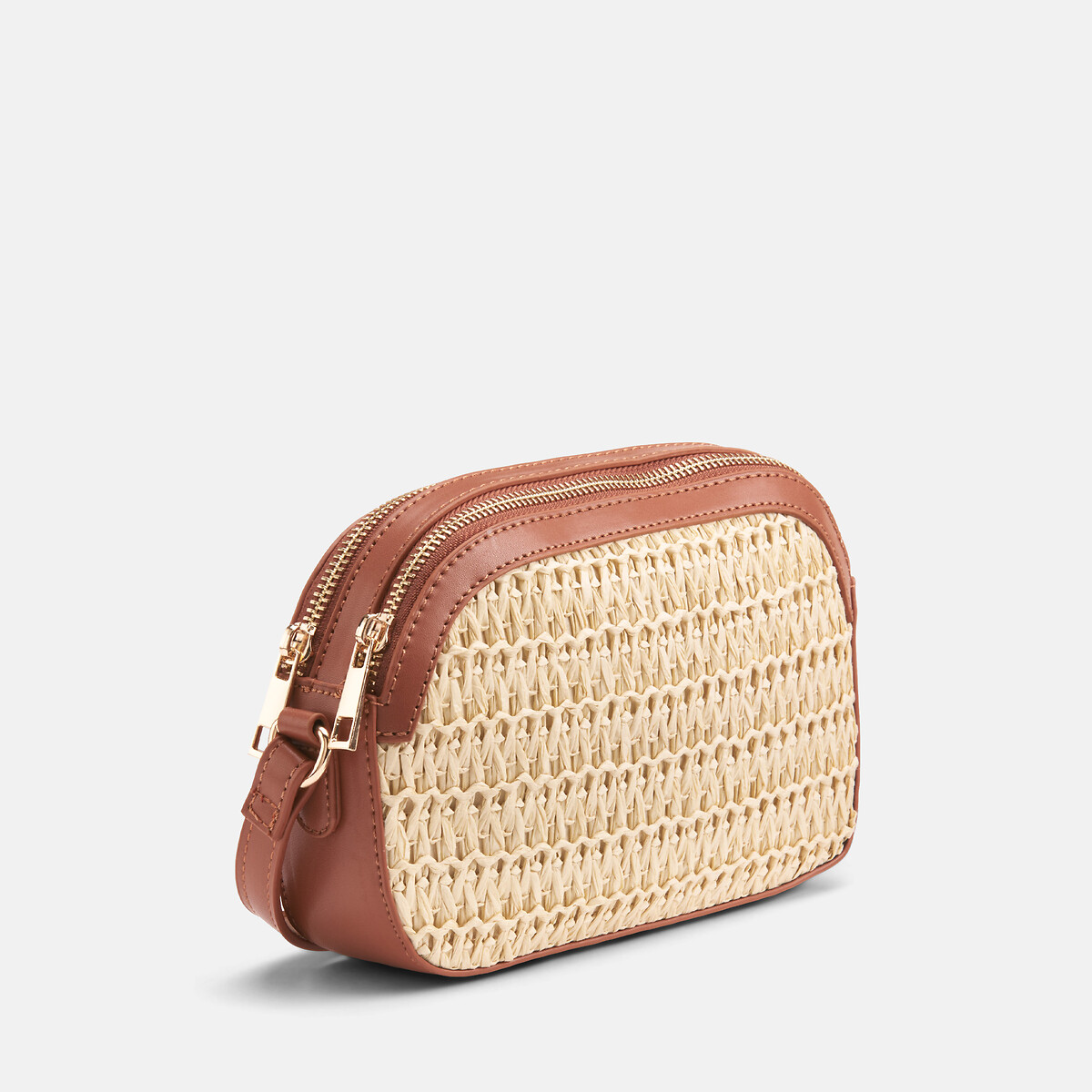 Gessa straw small shoulder bag beige, PIECES