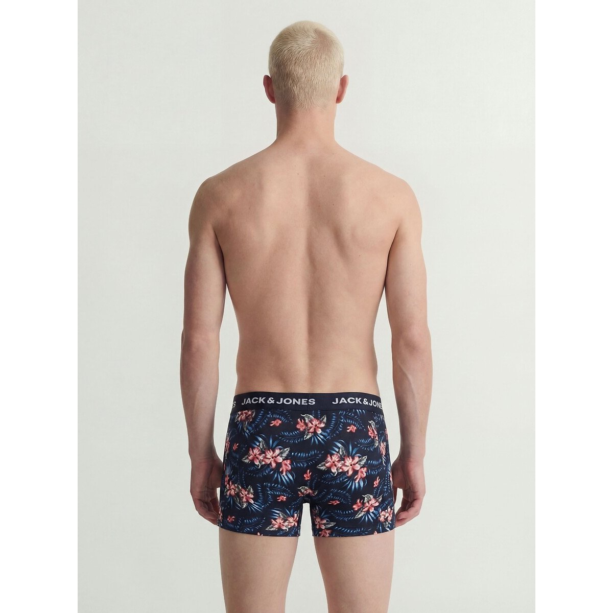Lot de 3 boxers 1 uni + 2 imprimés bleu foncé, JACK & JONES