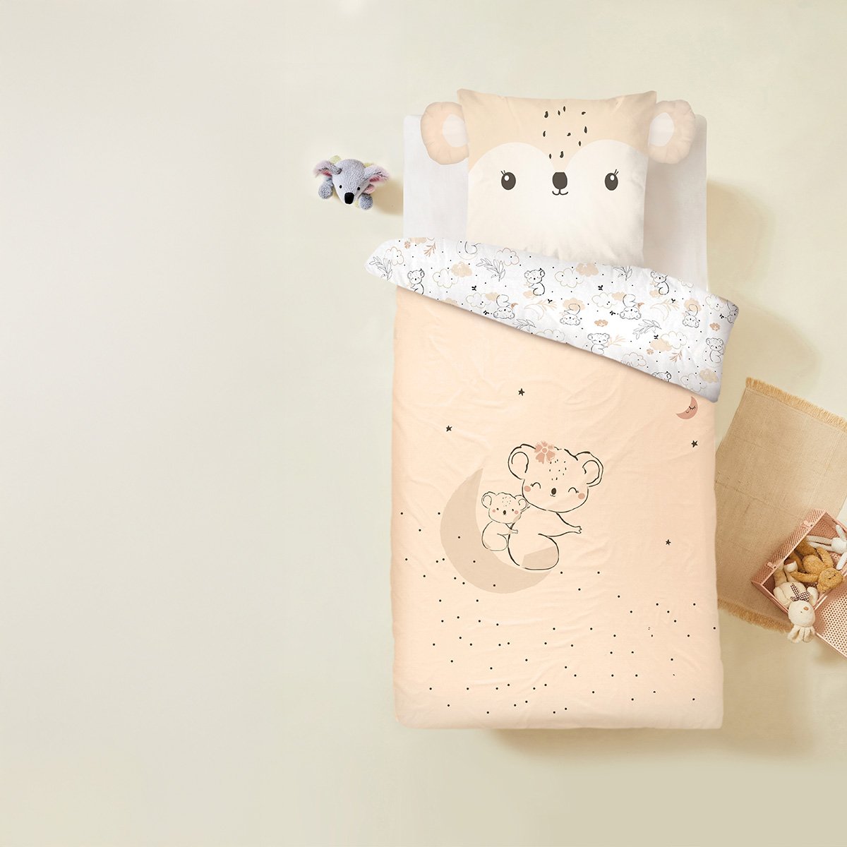 Housse de couette enfant + taie d'oreiller Salsa rose, PETIT BEGUIN