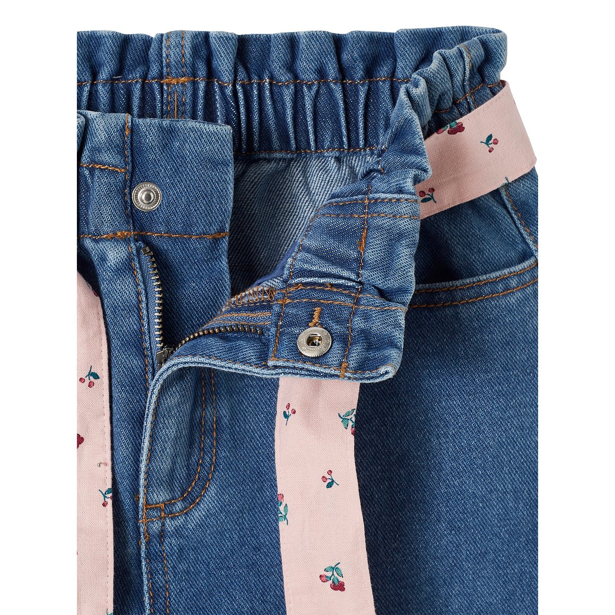 Bermuda en jean style paperbag stone, VERTBAUDET